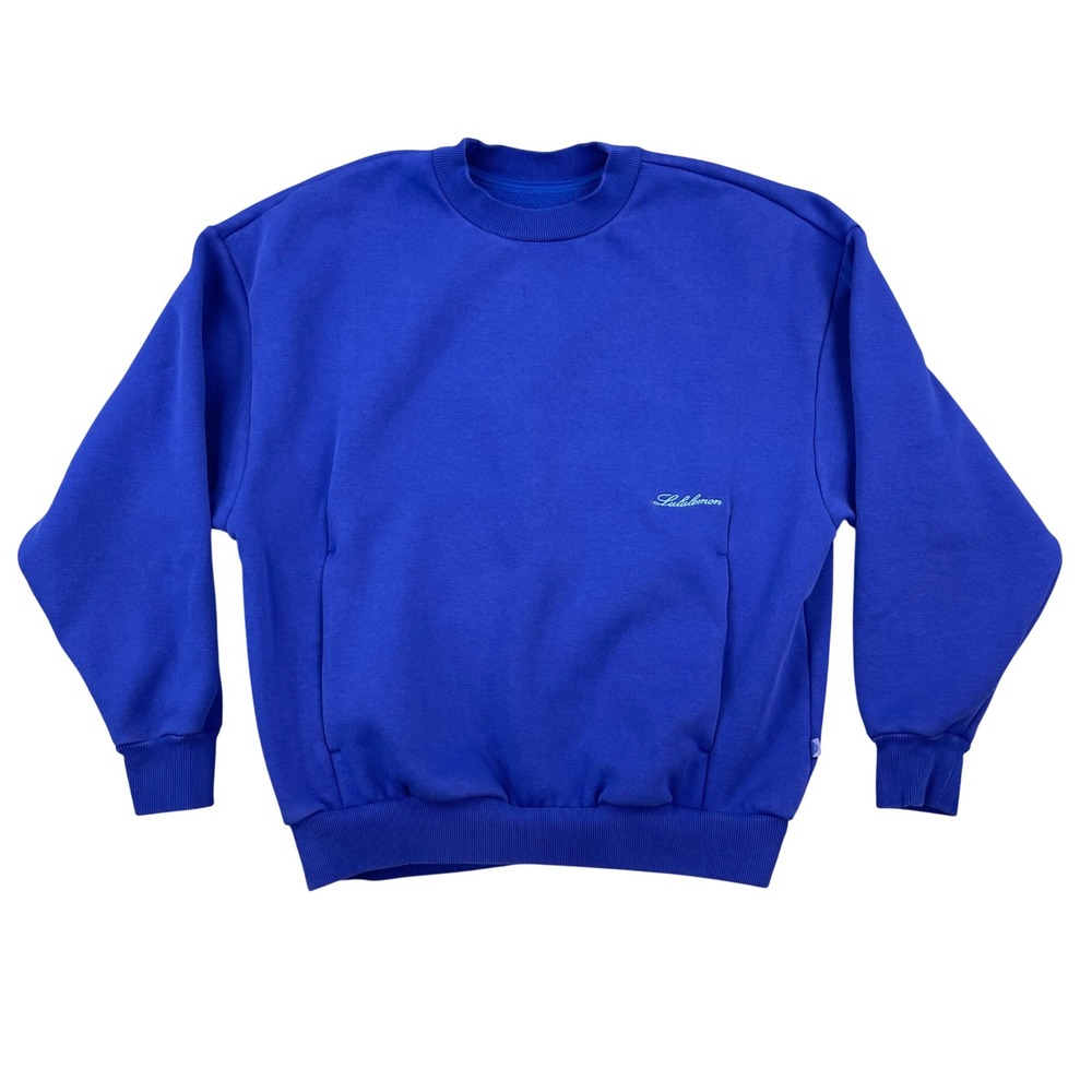 Lululemon Big Cozy Crew Sweatshirt Mens Medium Riverside Blue Oversized Pullover